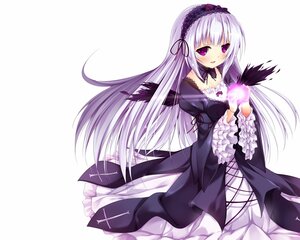 Rating: Safe Score: 0 Tags: 1girl blush detached_collar dress flower frilled_sleeves frills hairband image long_hair long_sleeves open_mouth pink_eyes ribbon rose silver_hair smile solo suigintou very_long_hair white_background wings User: admin