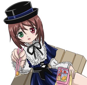 Rating: Safe Score: 0 Tags: 1girl :d blue_dress blush brown_hair dress frills green_eyes hat heterochromia holding image long_sleeves looking_at_viewer open_mouth red_eyes ribbon scissors short_hair smile solo souseiseki suiseiseki top_hat User: admin