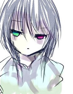 Rating: Safe Score: 0 Tags: 1girl eyebrows_visible_through_hair green_eyes hair_between_eyes image looking_at_viewer short_hair simple_background solo souseiseki white_background User: admin