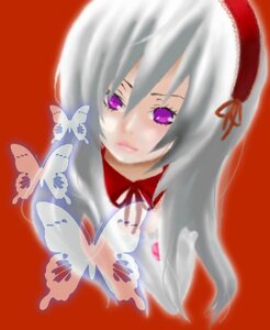 Rating: Safe Score: 0 Tags: 1girl blue_butterfly bug butterfly butterfly_hair_ornament hat image insect long_hair nail_polish purple_eyes red_background ribbon simple_background solo suigintou User: admin