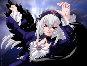 Rating: Safe Score: 0 Tags: 1girl black_wings dress frilled_sleeves frills hairband image long_hair long_sleeves looking_at_viewer pink_eyes silver_hair solo suigintou wings User: admin