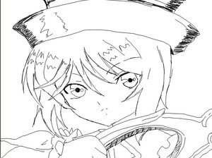 Rating: Safe Score: 0 Tags: 1girl bangs closed_mouth eyebrows_visible_through_hair greyscale hair_between_eyes hat image looking_at_viewer monochrome solo souseiseki white_background User: admin