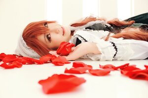 Rating: Safe Score: 0 Tags: 1girl blurry depth_of_field flower lips red_flower solo suiseiseki User: admin