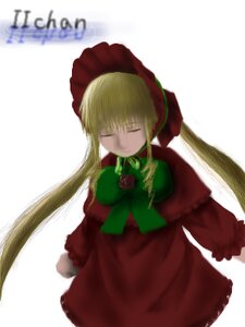 Rating: Safe Score: 0 Tags: 1girl blonde_hair bonnet bow bowtie closed_eyes dress flower image long_hair long_sleeves red_dress rose shinku simple_background solo white_background User: admin