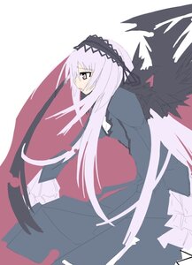 Rating: Safe Score: 0 Tags: 1girl bangs black_dress black_ribbon black_wings dress frilled_sleeves frills from_side grey_eyes hairband image kanikama long_hair long_sleeves profile rozen_maiden silver_hair simple_background solo suigintou very_long_hair white_background wings User: admin