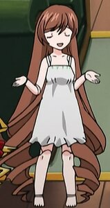 Rating: Safe Score: 0 Tags: 1girl :d bare_shoulders barefoot brown_hair closed_eyes dress facing_viewer full_body image joints long_hair open_mouth outstretched_arms sleeveless sleeveless_dress smile solo standing suiseiseki sundress very_long_hair white_dress User: admin