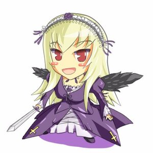 Rating: Safe Score: 0 Tags: 1girl :d black_wings chibi dress frills full_body hairband image long_hair long_sleeves open_mouth red_eyes ribbon simple_background smile solo suigintou weapon white_background wings User: admin