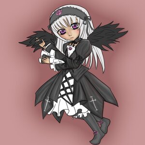 Rating: Safe Score: 0 Tags: 1girl black_wings dress frills gothic_lolita hairband image lolita_fashion lolita_hairband long_hair long_sleeves looking_at_viewer pink_eyes silver_hair solo suigintou wings User: admin