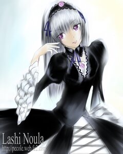 Rating: Safe Score: 0 Tags: 1girl black_dress detached_collar dress flower frilled_sleeves frills gothic_lolita hairband image juliet_sleeves lolita_fashion lolita_hairband long_hair long_sleeves looking_at_viewer puffy_sleeves purple_eyes rose silver_hair solo suigintou User: admin