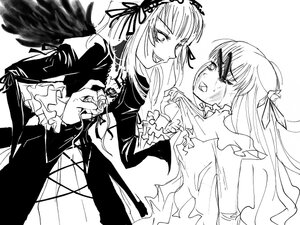 Rating: Safe Score: 0 Tags: 2girls artist_request barasuishou black_wings blush bullying collar_grab dress eyepatch feathered_wings feathers flower frills greyscale guro hairband holding_hands image long_hair long_sleeves looking_at_another monochrome multiple_girls pair ribbon rose rozen_maiden smile suigintou tears very_long_hair wings User: admin