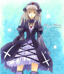 Rating: Safe Score: 0 Tags: 1girl dress frills hairband image long_hair long_sleeves looking_at_viewer red_eyes silver_hair solo standing star_(symbol) starry_background suigintou wings User: admin