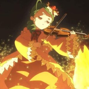 Rating: Safe Score: 0 Tags: 1girl closed_eyes dress drill_hair flower frills green_hair hair_ornament image instrument kanaria long_sleeves music playing_instrument solo violin wide_sleeves User: admin