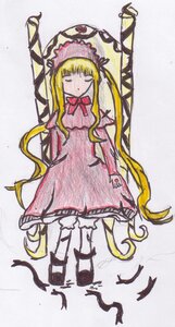 Rating: Safe Score: 0 Tags: 1girl auto_tagged blonde_hair blush bow closed_eyes dress full_body image long_hair long_sleeves ribbon shinku shoes simple_background solo standing twintails very_long_hair white_legwear User: admin