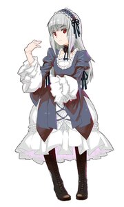 Rating: Safe Score: 0 Tags: 1girl bangs boots cross-laced_footwear dress frills full_body hairband image lolita_fashion long_hair long_sleeves looking_at_viewer red_eyes silver_hair solo standing suigintou white_background User: admin