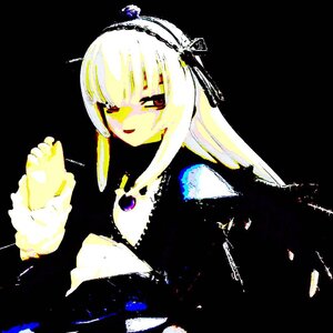 Rating: Safe Score: 0 Tags: 1girl bangs black_background black_dress doll dress long_hair long_sleeves red_eyes simple_background solo suigintou upper_body white_hair User: admin