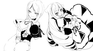 Rating: Safe Score: 0 Tags: 2girls blush dress drill_hair greyscale image long_hair looking_at_viewer monochrome multiple_girls pair souseiseki striped suiseiseki tears very_long_hair User: admin