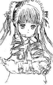 Rating: Safe Score: 0 Tags: 1girl closed_mouth dress frills greyscale hairband image lolita_hairband long_hair long_sleeves looking_at_viewer monochrome shinku simple_background sketch solo suigintou upper_body white_background User: admin