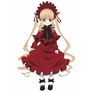 Rating: Safe Score: 0 Tags: 1girl black_footwear blonde_hair blue_eyes bonnet bow bowtie dress drill_hair full_body image long_hair long_sleeves looking_at_viewer red_dress shinku shoes simple_background sitting solo standing twintails very_long_hair white_background User: admin