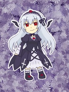 Rating: Safe Score: 0 Tags: 1girl black_dress dress floral_background flower frills full_body hairband image long_hair long_sleeves looking_at_viewer red_eyes silver_hair smile solo standing suigintou wings User: admin
