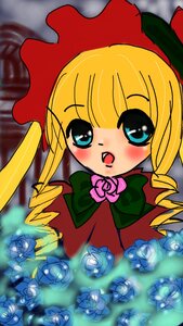Rating: Safe Score: 0 Tags: 1girl :o blonde_hair blue_eyes blush bonnet dress drill_hair flower image long_hair looking_at_viewer open_mouth pink_flower pink_rose rose shinku solo twin_drills twintails User: admin