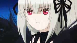 Rating: Safe Score: 3 Tags: 1girl bangs black_dress black_ribbon black_wings detached_collar dress eyebrows_visible_through_hair hair_ribbon image long_hair looking_at_viewer parted_lips portrait red_eyes ribbon silver_hair simple_background solo suigintou User: admin