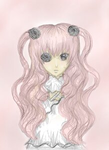 Rating: Safe Score: 0 Tags: 1girl flower hair_flower hair_ornament image kirakishou long_hair pink_hair pink_rose rose solo striped upper_body wavy_hair white_rose User: admin