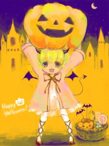Rating: Safe Score: 0 Tags: arms_up candy crescent_moon food halloween hinaichigo image jack-o'-lantern lollipop moon open_mouth pumpkin smile solo swirl_lollipop tail wings User: admin