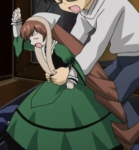 Rating: Safe Score: 0 Tags: 1girl apron brown_hair closed_eyes dress green_dress image long_hair long_sleeves open_mouth solo suiseiseki User: admin