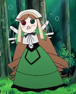 Rating: Safe Score: 0 Tags: 1girl :d brown_hair dress full_body grass green_eyes hat heterochromia image long_hair nature open_mouth outdoors red_eyes smile solo standing suiseiseki User: admin