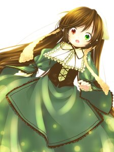 Rating: Safe Score: 0 Tags: 1girl :o brown_hair commentary_request dress dutch_angle frills green_dress green_eyes heterochromia image long_hair long_sleeves looking_at_viewer nicholas_keiji open_mouth photoshop_(medium) red_eyes ribbon rozen_maiden simple_background solo suiseiseki tears twintails very_long_hair white_background User: admin