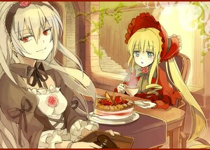 Rating: Safe Score: 0 Tags: 2girls bad_id bad_pixiv_id blonde_hair blue_eyes bonnet bow cake chocolate cup doll_joints dress flower food fruit hairband heart-shaped_food image joints letterboxed long_hair lowe_(slow) multiple_girls pair pastry red_eyes rose rozen_maiden shinku silver_hair suigintou tea teacup tray twintails valentine User: admin