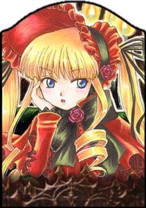 Rating: Safe Score: 0 Tags: 1girl blonde_hair blue_eyes blush bonnet bow bowtie cup dress drill_hair flower hat image long_hair long_sleeves looking_at_viewer photo pink_rose rose shinku solo twintails User: admin