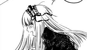 Rating: Safe Score: 0 Tags: 1girl dress greyscale image long_hair monochrome simple_background solo suigintou upper_body white_background User: admin