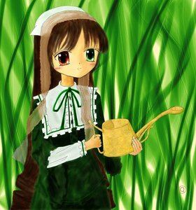 Rating: Safe Score: 0 Tags: 1girl auto_tagged bamboo bamboo_forest bangs blush brown_hair dress forest green_dress green_eyes head_scarf heterochromia holding image long_hair long_sleeves looking_at_viewer nature red_eyes smile solo suiseiseki very_long_hair watering_can User: admin