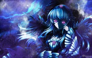 Rating: Safe Score: 0 Tags: 1girl black_wings dress feathered_wings hairband image long_hair long_sleeves night night_sky pink_eyes purple_eyes shooting_star sky solo space star_(sky) starry_sky suigintou wings User: admin