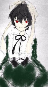 Rating: Safe Score: 0 Tags: 1girl black_hair closed_mouth frills image long_hair long_sleeves looking_at_viewer neck_ribbon red_eyes ribbon shirt skirt smile solo suiseiseki User: admin