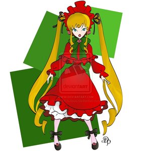 Rating: Safe Score: 0 Tags: 1girl blonde_hair blue_eyes bonnet bow capelet dress drill_hair full_body green_bow image long_hair long_sleeves open_mouth red_dress shinku shoes solo standing twin_drills twintails very_long_hair white_legwear User: admin