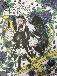 Rating: Safe Score: 0 Tags: 1girl black_dress black_ribbon black_wings dress feathers flower frills hairband image long_hair long_sleeves plant ribbon rose silver_hair solo suigintou wings User: admin