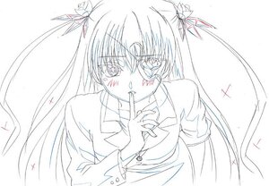 Rating: Safe Score: 0 Tags: 1girl bangs barasuishou blush buttons finger_to_mouth flower hair_flower hair_ornament hair_ribbon image jacket long_hair long_sleeves looking_at_viewer monochrome ribbon shirt simple_background sketch solo upper_body white_background User: admin