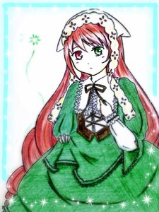 Rating: Safe Score: 0 Tags: 1girl black_ribbon dress frills green_dress green_eyes head_scarf heterochromia image long_hair long_sleeves looking_at_viewer red_eyes ribbon solo standing suiseiseki twintails very_long_hair User: admin