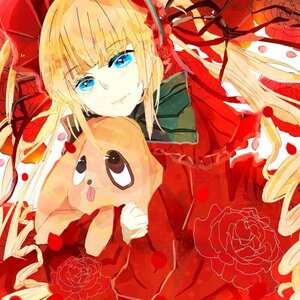 Rating: Safe Score: 0 Tags: 1girl blonde_hair blue_eyes bow dress flower image long_hair petals red_dress red_flower red_rose rose rose_petals shinku solo User: admin