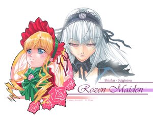 Rating: Safe Score: 0 Tags: 2girls blonde_hair blue_eyes bonnet bow flower image long_hair long_sleeves looking_at_viewer multiple_girls pair pink_eyes rose shinku silver_hair simple_background smile suigintou white_background User: admin