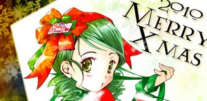 Rating: Safe Score: 0 Tags: 1girl blush bow christmas green_eyes green_hair hair_bow image kagiyama_hina kanaria looking_at_viewer smile solo User: admin