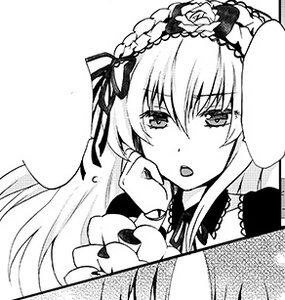 Rating: Safe Score: 0 Tags: 1girl dress greyscale hairband image long_hair long_sleeves looking_at_viewer monochrome open_mouth ribbon simple_background solo suigintou white_background User: admin