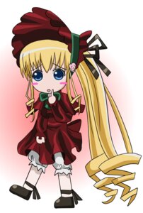 Rating: Safe Score: 0 Tags: 1girl blonde_hair bloomers blue_eyes blush_stickers bonnet bow bowtie dress full_body heart image long_hair long_sleeves red_dress ribbon shinku shoes solo twintails underwear User: admin