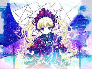 Rating: Safe Score: 0 Tags: 1girl blonde_hair blue_eyes bow dress drill_hair flower frills image long_hair long_sleeves rose shinku solo star_(sky) starry_sky twintails umbrella User: admin