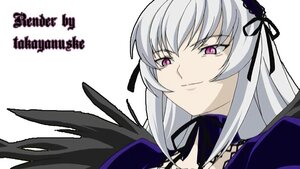 Rating: Safe Score: 0 Tags: 1girl black_ribbon black_wings flower hairband image long_hair looking_at_viewer pink_eyes ribbon rose silver_hair simple_background smile solo suigintou white_background wings User: admin