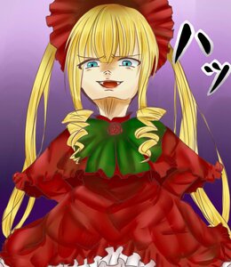 Rating: Safe Score: 0 Tags: 1girl blonde_hair blue_eyes bow bowtie capelet dress drill_hair image long_hair long_sleeves open_mouth shinku solo twin_drills twintails User: admin