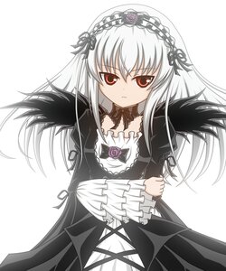 Rating: Safe Score: 0 Tags: 1girl auto_tagged black_dress black_wings detached_collar dress flower frilled_sleeves frills hairband image lolita_fashion lolita_hairband long_hair long_sleeves looking_at_viewer red_eyes rose silver_hair simple_background solo suigintou white_background wings User: admin