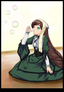 Rating: Safe Score: 0 Tags: 1girl araya_kei black_border brown_hair bubble dress drill_hair frills green_dress green_eyes heterochromia image letterboxed long_hair long_sleeves looking_at_viewer red_eyes rozen_maiden sitting solo suiseiseki very_long_hair User: admin